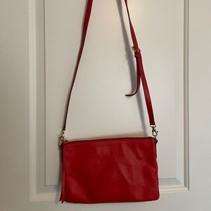 Red Leather Crossbody Bag with duster bag